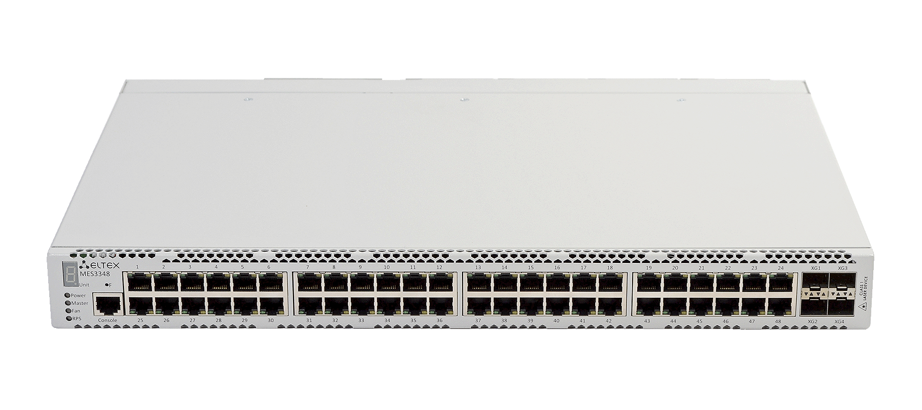 Ethernet-коммутатор MES3348, 48 портов 10/100/1000Base-T, 4 порта 10GBase-R (SFP+)/1000Base-X(SFP), L3, 2 слота для модулей питания